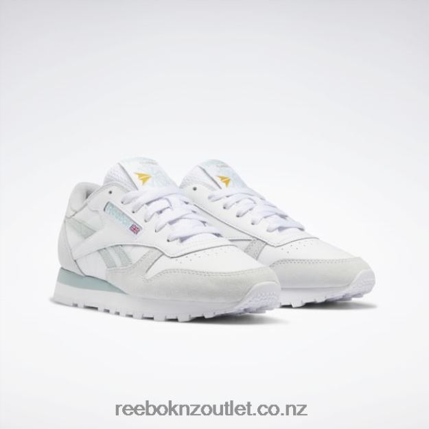 Ftwr White/Seaside Grey/Cold Grey 2B4626968 Classic Leather Women\'s Shoes Reebok