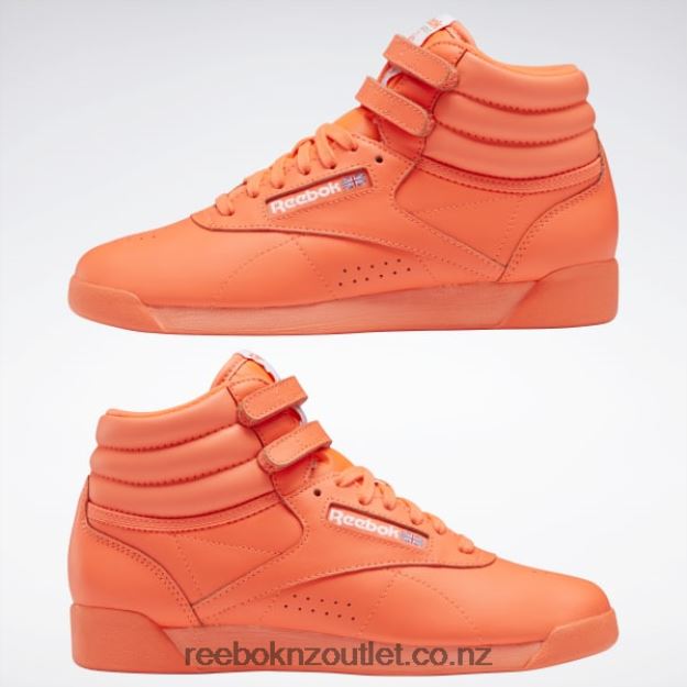 Orange Flare/Ftwr White 2B4626141 Freestyle Hi Women\'s Shoes Reebok