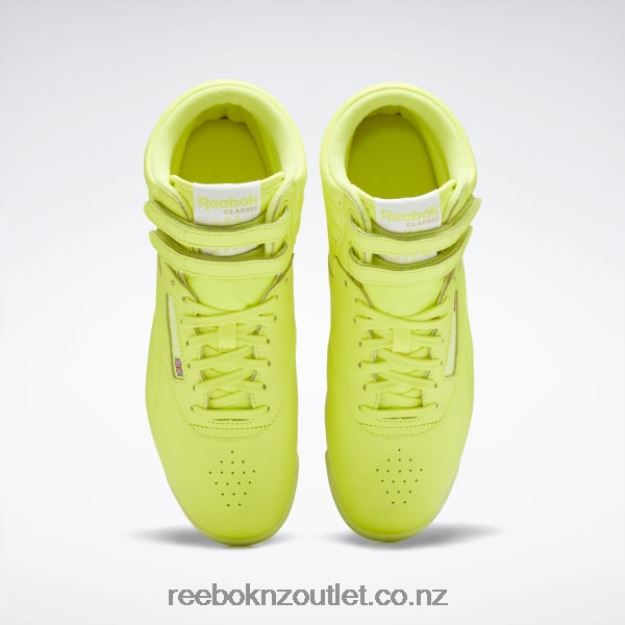 Solar Acid Yellow/Ftwr White 2B4626150 Freestyle Hi Women\'s Shoes Reebok