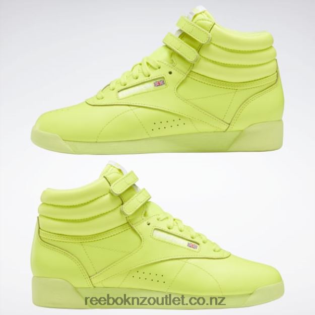 Solar Acid Yellow/Ftwr White 2B4626150 Freestyle Hi Women\'s Shoes Reebok