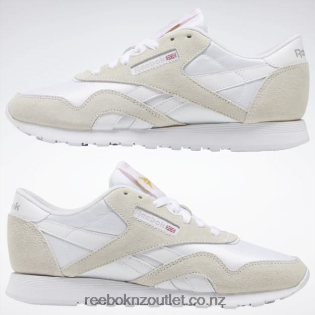 White/Light Grey 2B4626467 Classic Nylon Women\'s Shoes Reebok
