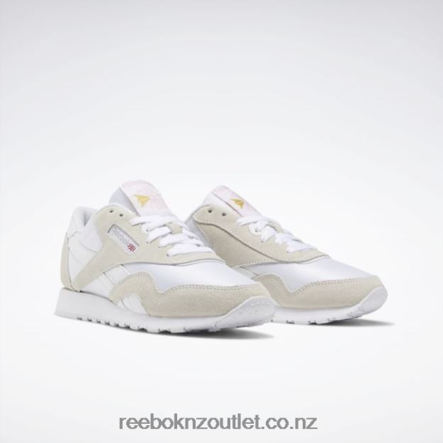 White/Light Grey 2B4626467 Classic Nylon Women\'s Shoes Reebok