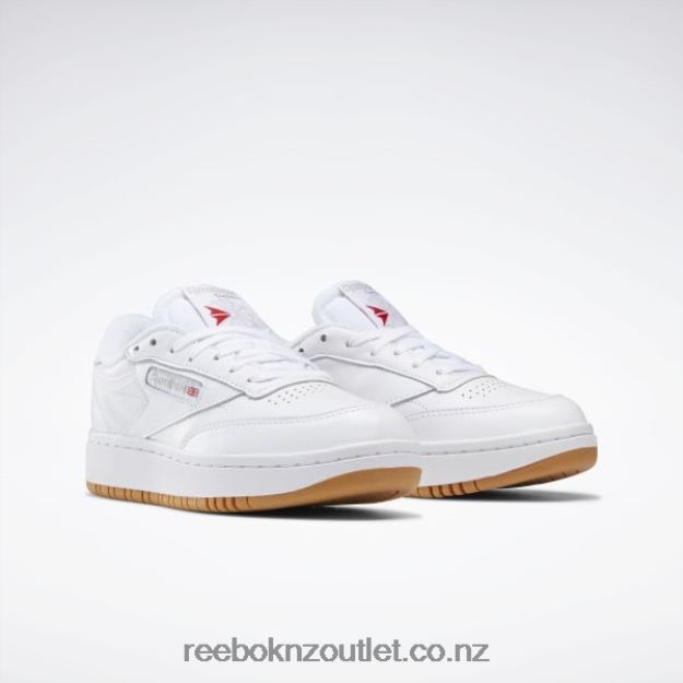 White/Reebok Rubber Gum-07 2B46265 Club C Double Shoes Reebok Women