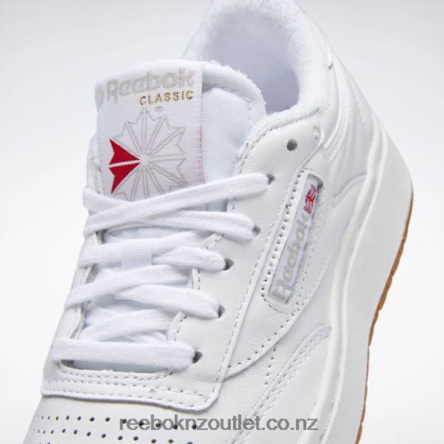 White/Reebok Rubber Gum-07 2B46265 Club C Double Shoes Reebok Women