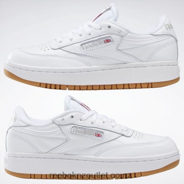 White/Reebok Rubber Gum-07 2B46265 Club C Double Shoes Reebok Women