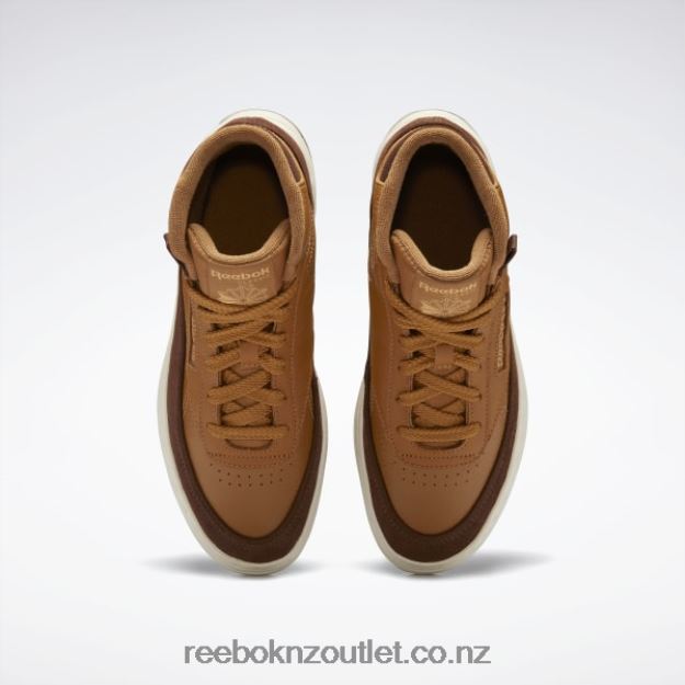 Wild Brown/Brush Brown/True Beige 2B4626439 Club C Geo Mid Women\'s Shoes Reebok