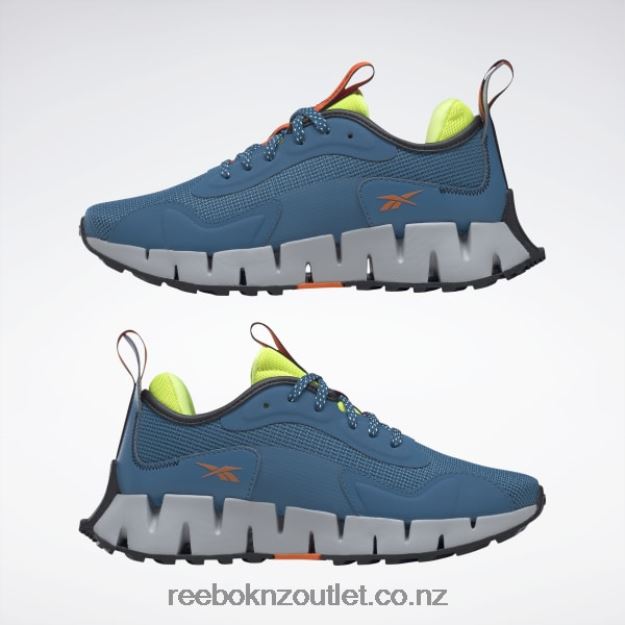 Steely Blue S23-R/Solar Acid Yellow/Pure Grey 3 2B4626368 Zig Dynamica Adventure Women\'s Shoes Reebok