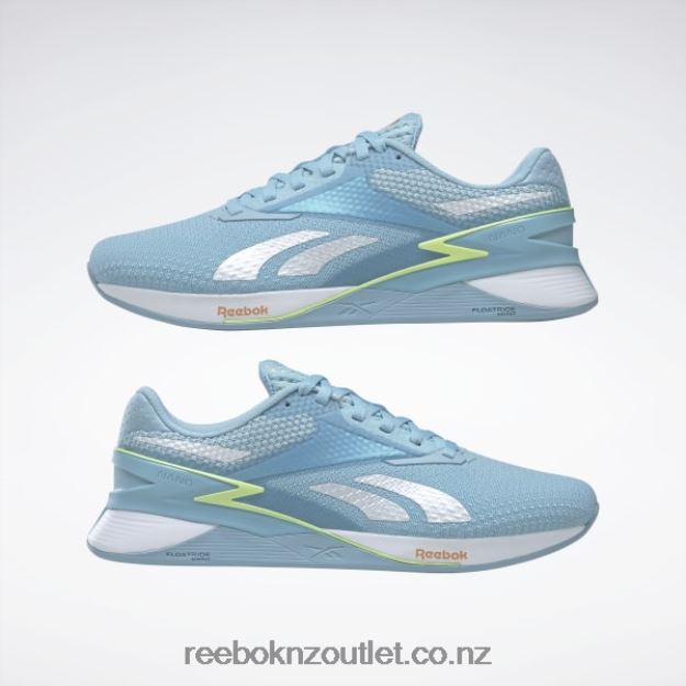 Blue Pearl/Energy Glow/Peach Fuzz S23-R 2B4626113 Nano X3 Women\'s Shoes Reebok