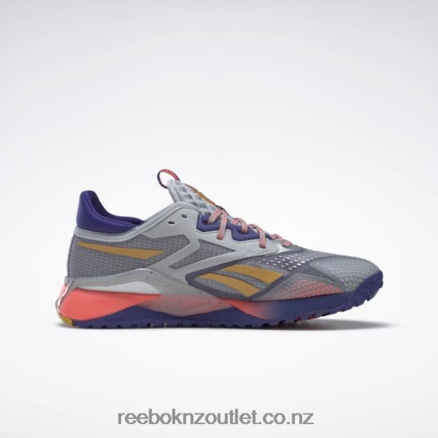 Pure Grey 3/Bold Purple/Orange Flare 2B4626328 Nano X2 TR Adventure Women\'s Training Shoes Reebok