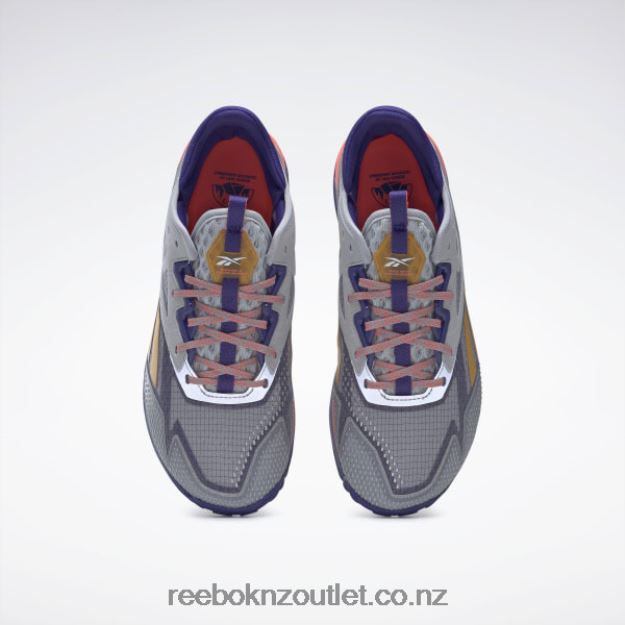 Pure Grey 3/Bold Purple/Orange Flare 2B4626328 Nano X2 TR Adventure Women\'s Training Shoes Reebok