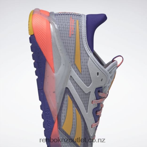 Pure Grey 3/Bold Purple/Orange Flare 2B4626328 Nano X2 TR Adventure Women\'s Training Shoes Reebok