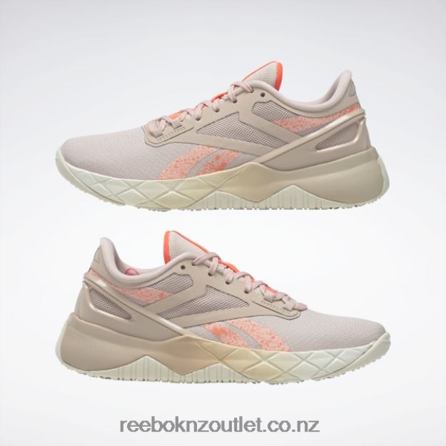 Soft Ecru/Canyon Coral/Orange Flare 2B4626297 Nanoflex TR Women\'s Training Shoes Reebok
