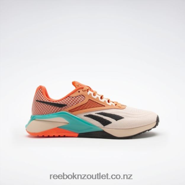 Soft Ecru/Coral Court S23-R/Classic Teal 2B462619 Nano X2 Women's Training Shoes Reebok