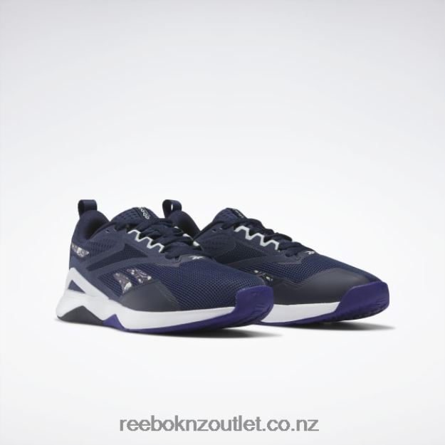 Vector Navy/Bold Purple/Seaside Grey 2B4626202 Nanoflex TR 2.0 Women\'s Training Shoes Reebok